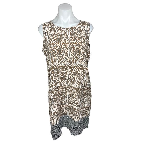 Made With Love Paisley Colorblock Print Sleeveless Boho Shift Mini Dress Size M - Picture 1 of 6